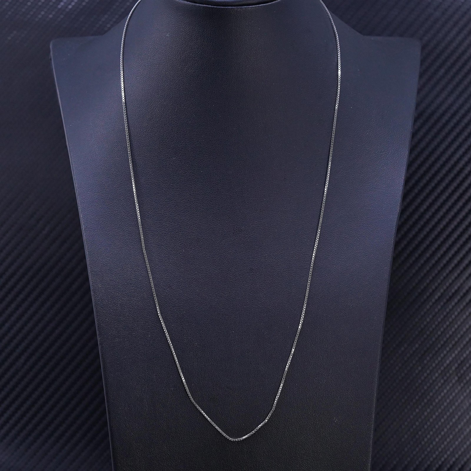 22” 1.6mm, vintage sterling silver 925 box chain necklace