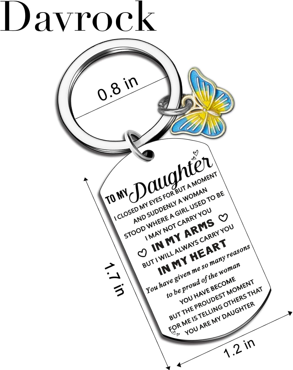 Daughter Gifts for Adults To My Daughter Keychain Mothers Day Christmas Birthday
