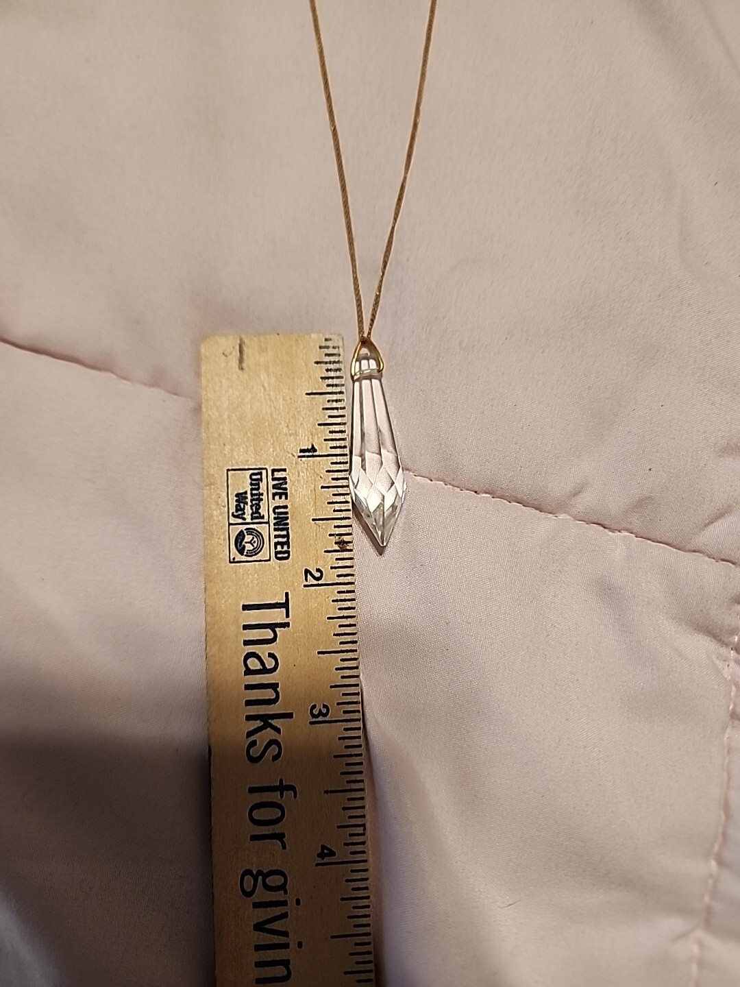 White Colorless Quartz Crystal Hexagonal Point Pendant Healing Amulet Necklace