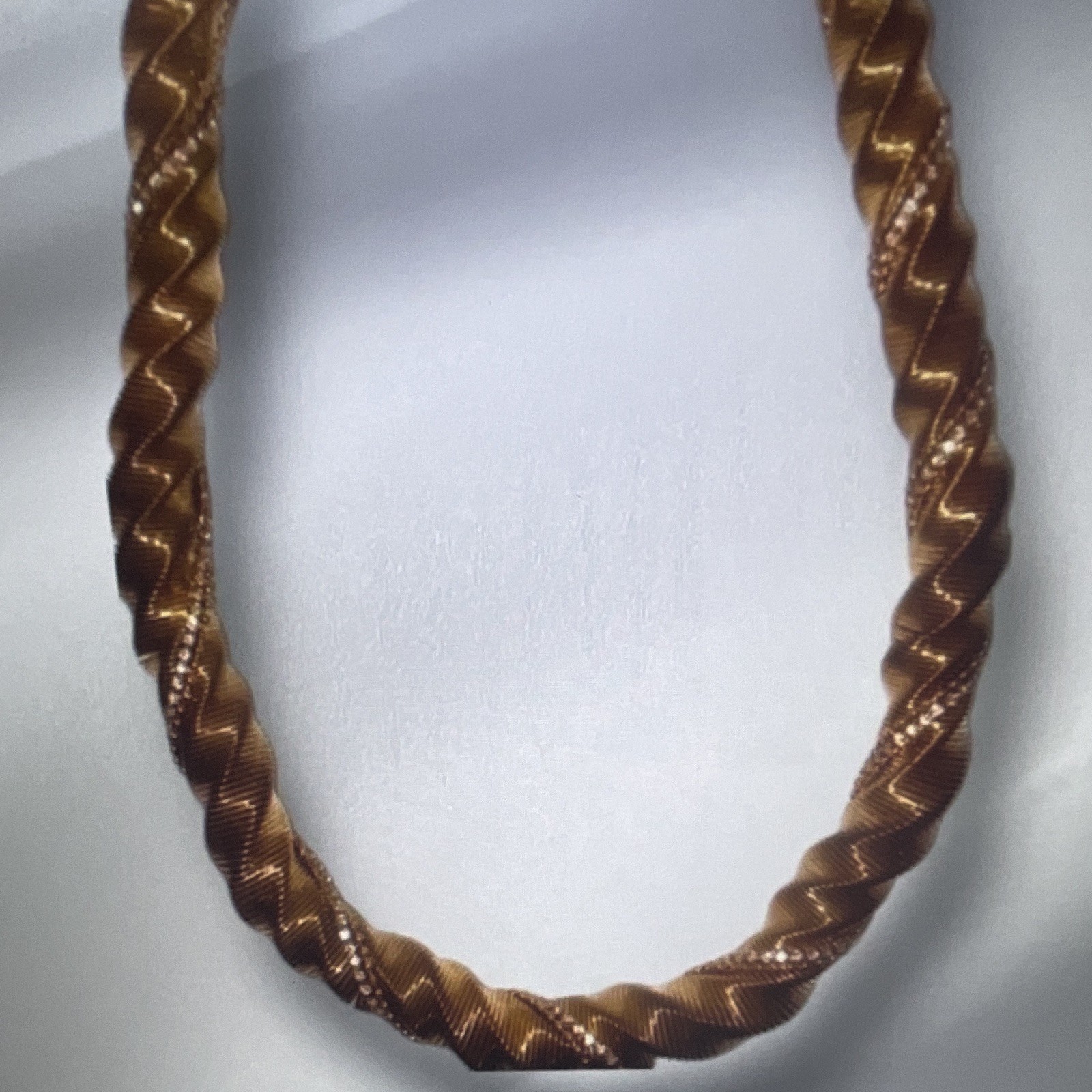 Gold Twisted Snake Chain Necklace, Adjustable Extender, Hook
