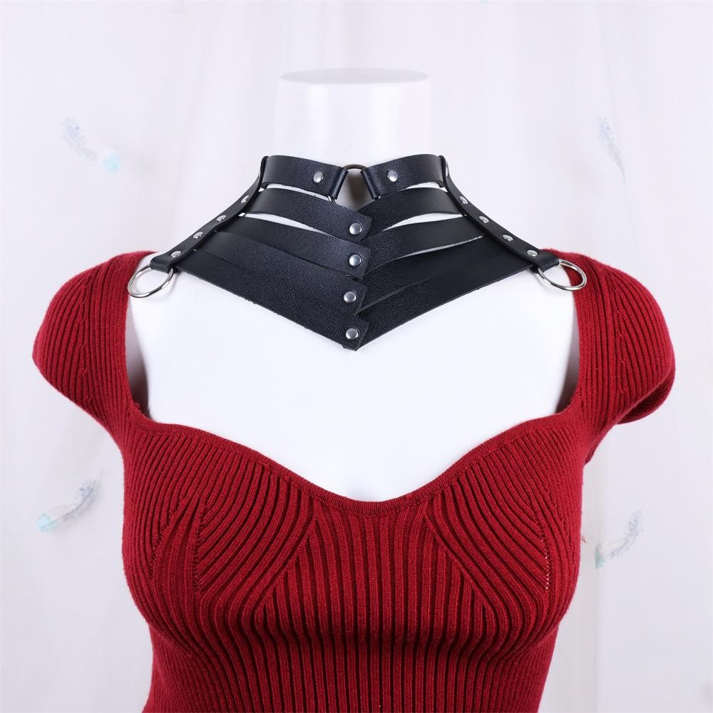 Black Gothic Punk Leather Choker Necklace Rivet Collar Beautiful Jewelry Gift