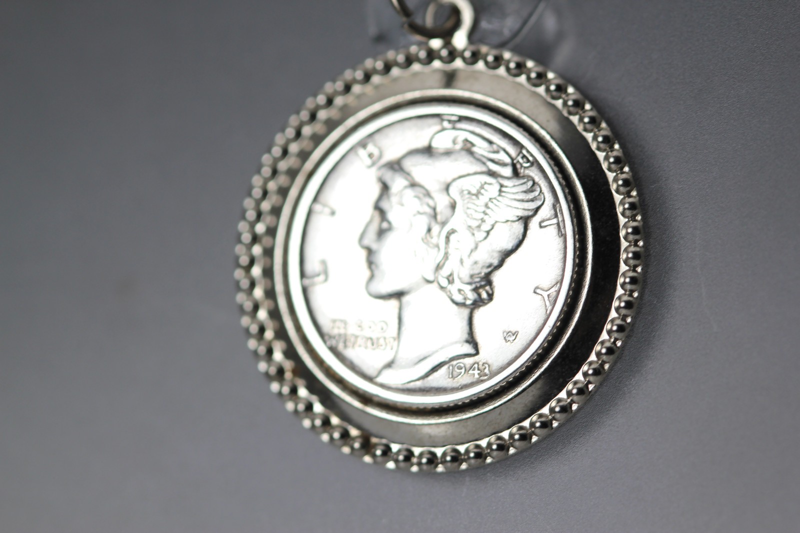 1943 Liberty Dime w Sterling Silver Bezel Pendant 4.1 Grams (PEN10376)