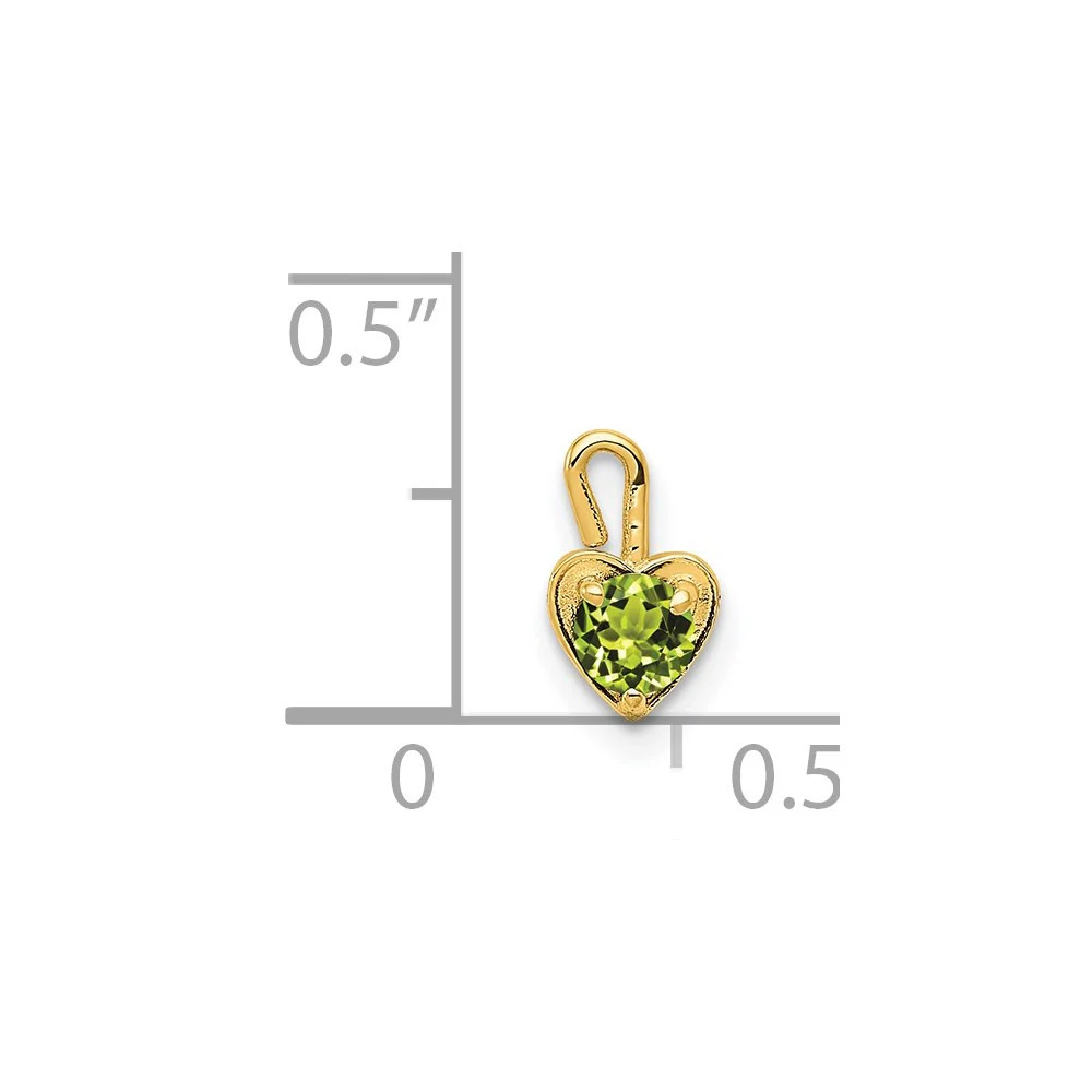 10K / 14K Yellow Gold 10ky August Synthetic Birthstone Heart Charm