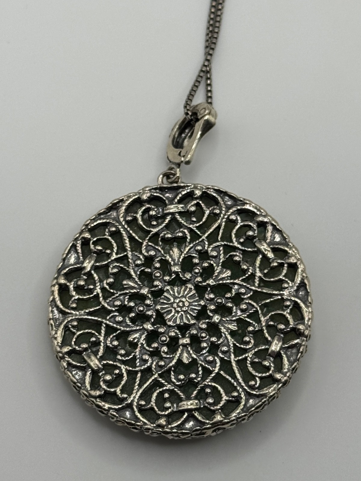 Or Paz Israel Roman Glass Sterling Silver Enhancer Pendant Necklace
