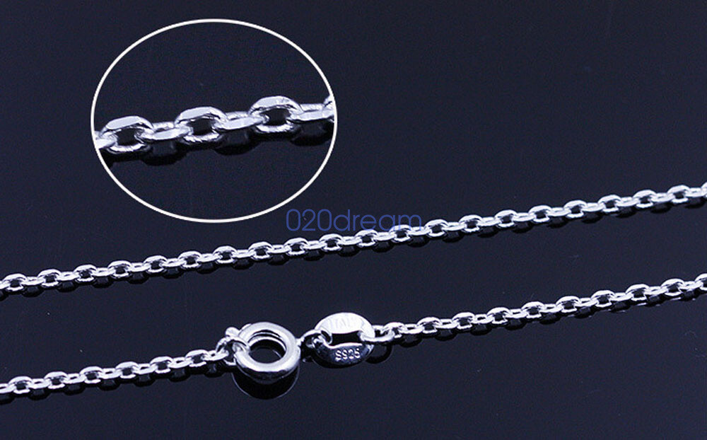 Real Solid 925 Sterling Silver Necklace 1.5mm Trace Chain 14-26″ inches Stamped