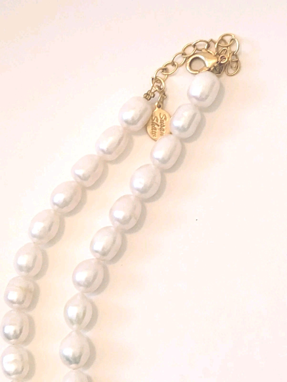 Susan Shaw Italy 1922 Italia “Liberty” Coin Gold Color Frame Pearl Necklace 16”
