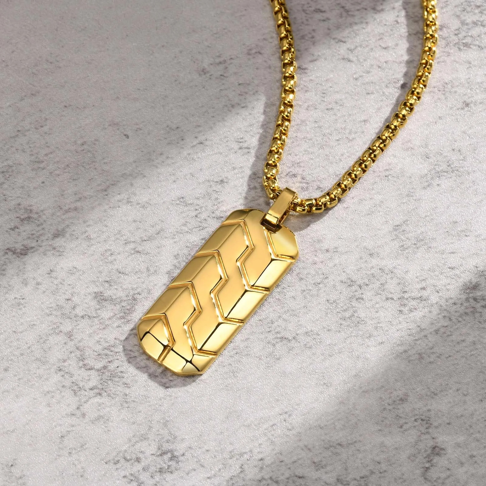 Men Stainless Steel Military Dog Tag Pendant Necklace Box Chain Jewelry Gift New