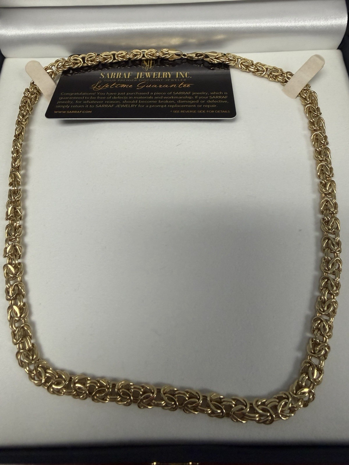 14k Gold 7mm Byzantine Necklace 20 Inches, MADE IN ITALY