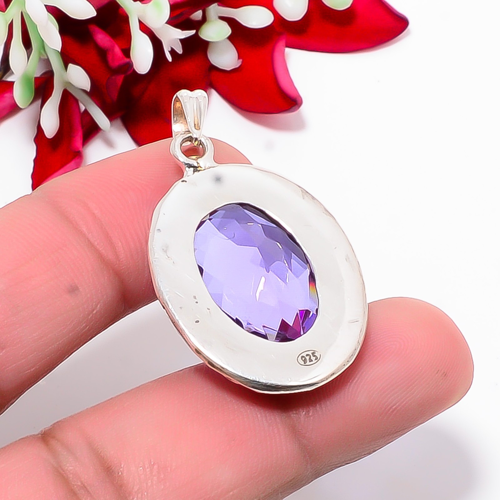 Colour Changing Alexandrite Handmade 925 Sterling Silver Pendant 1.56″ P2