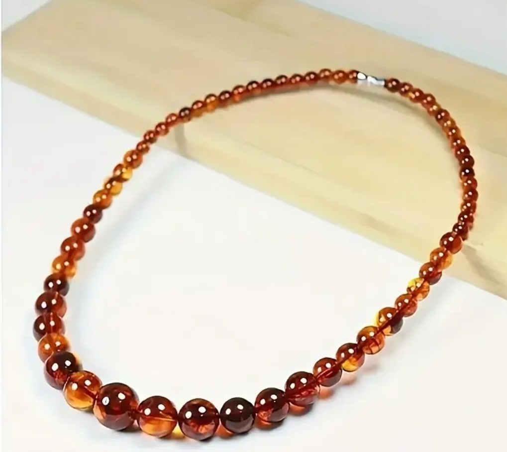 Amber Graduated Beaded Necklace ~ 50cm – 19.6 Inch
