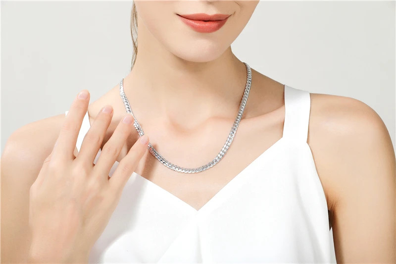 Gold Silver Tone 8-24in Side Chain Necklace Women Mens Fashion Statement Jewelry