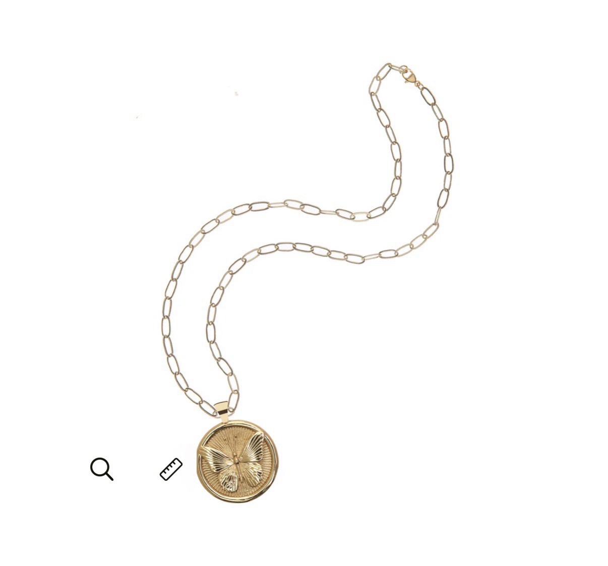 Jane Win FREE Original Pendant Coin 14k Gold Plated New Butterfly $328 W Chain