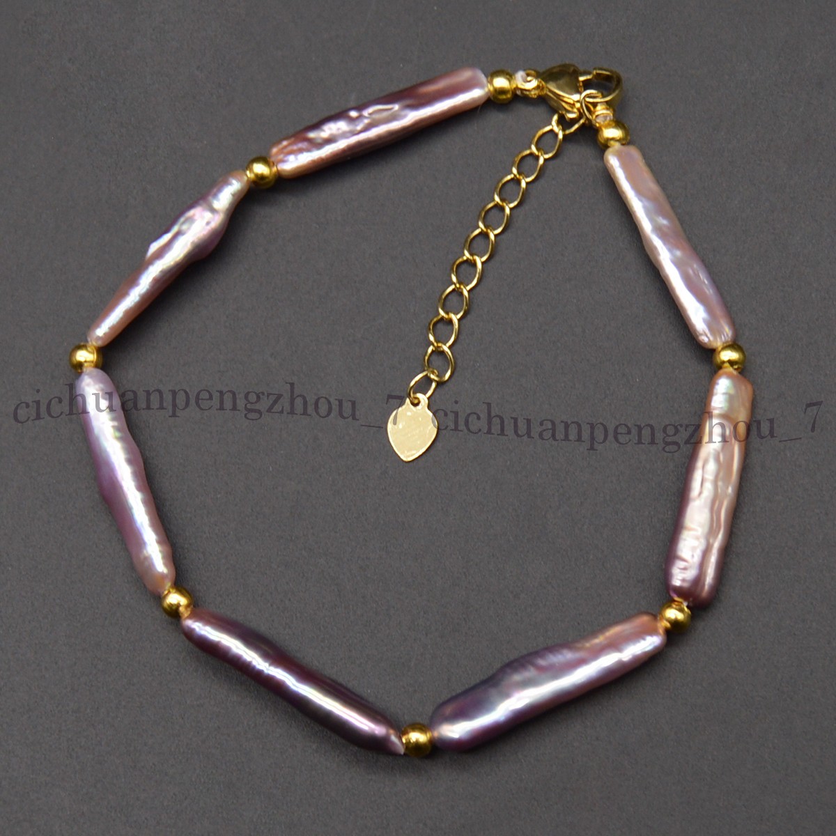 5x24mm Natural Freshwater Purple Rectangle Pearl Necklace Bracelet Earrings