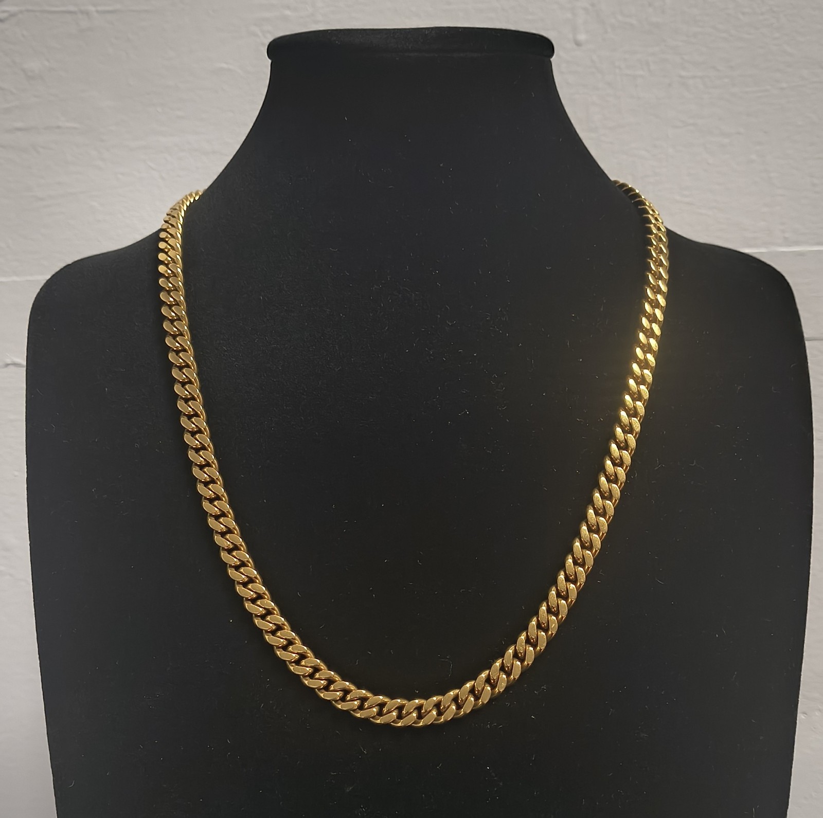 24in 8mm 18k Gold Plated Curb Chain
