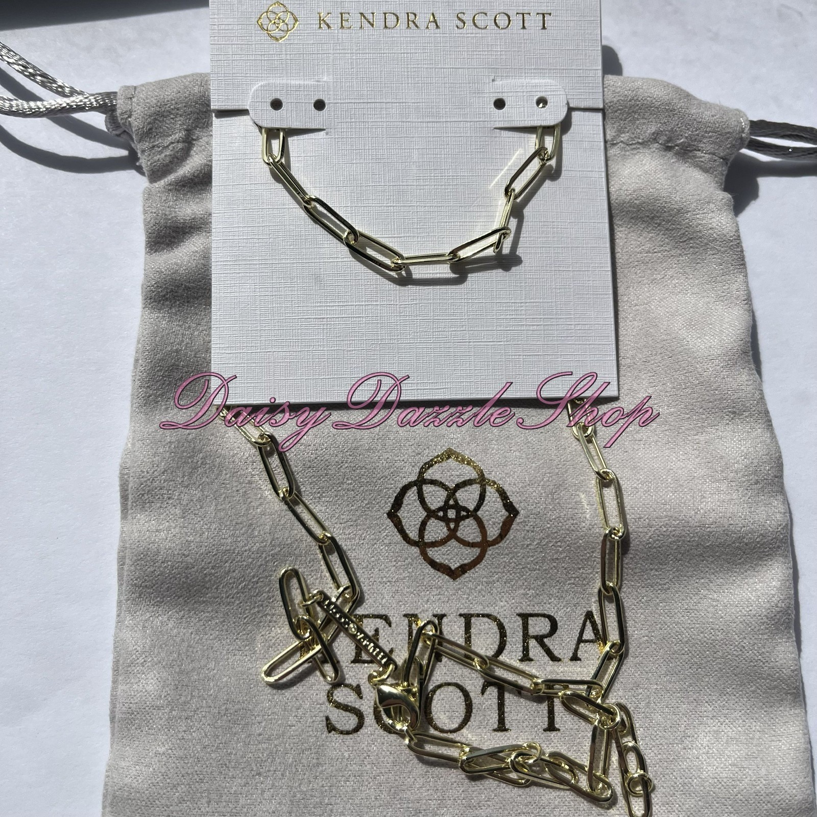 ✨Defective Kendra Scott Courtney Paperclip Necklace Fashion Jewelry Gold New ✨