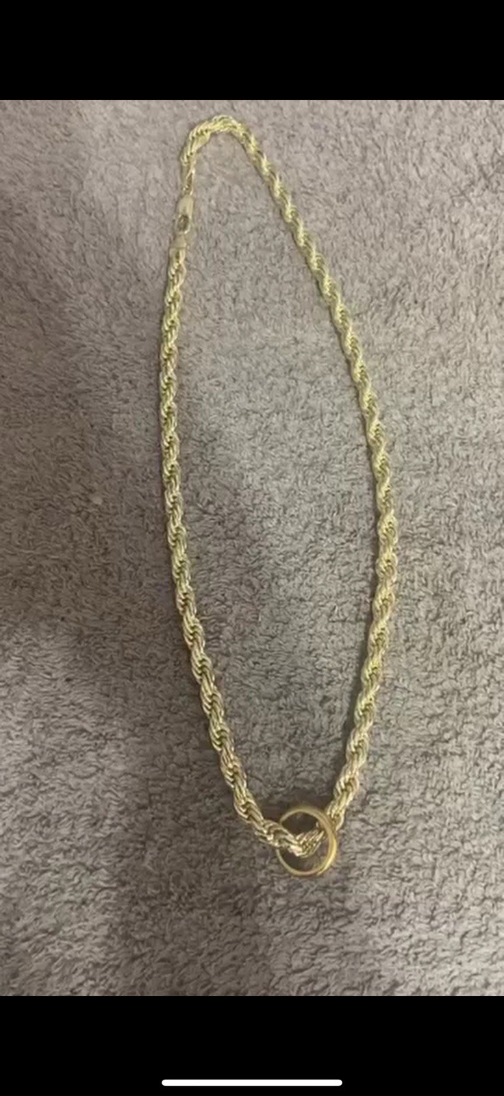Gold filled 24in 8mm 123.5 grams and 10k gold ring