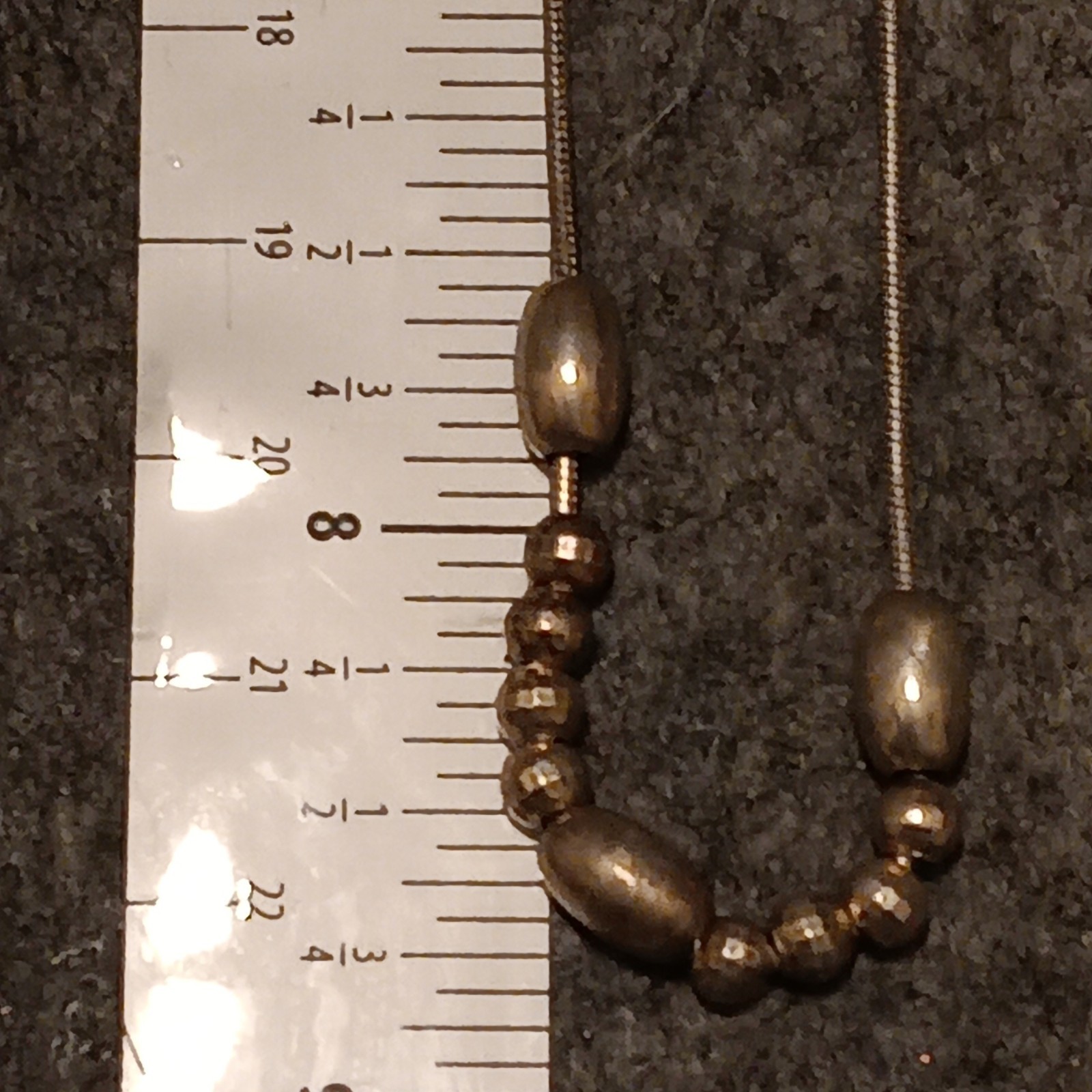 Vintage Italy 925 Sterling Silver Beaded Snake Chain Necklace 7g Slide Bead
