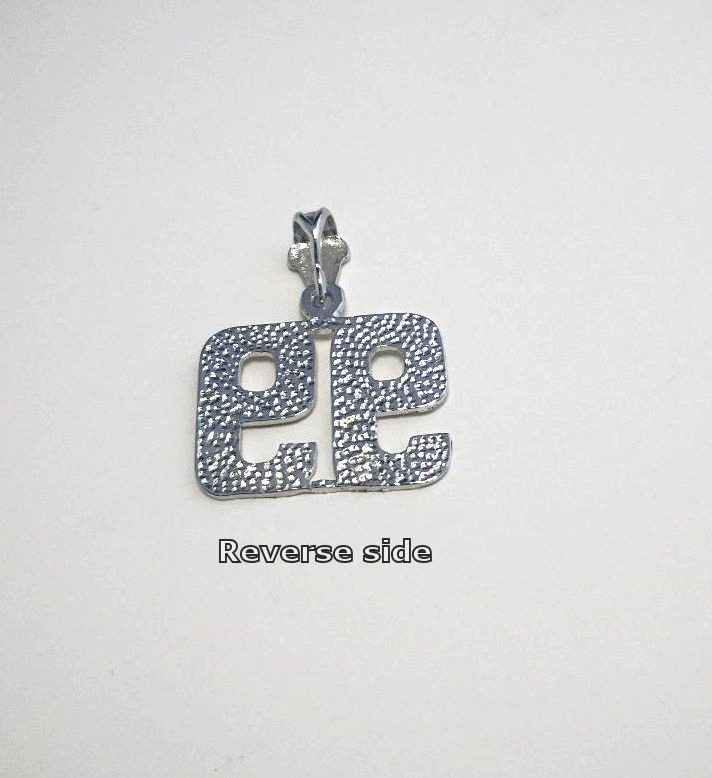 NUMBER 99 PENDANT BRIGHT SILVER RHODIUM PLATED PLAYER NUMBER ALL SPORTS