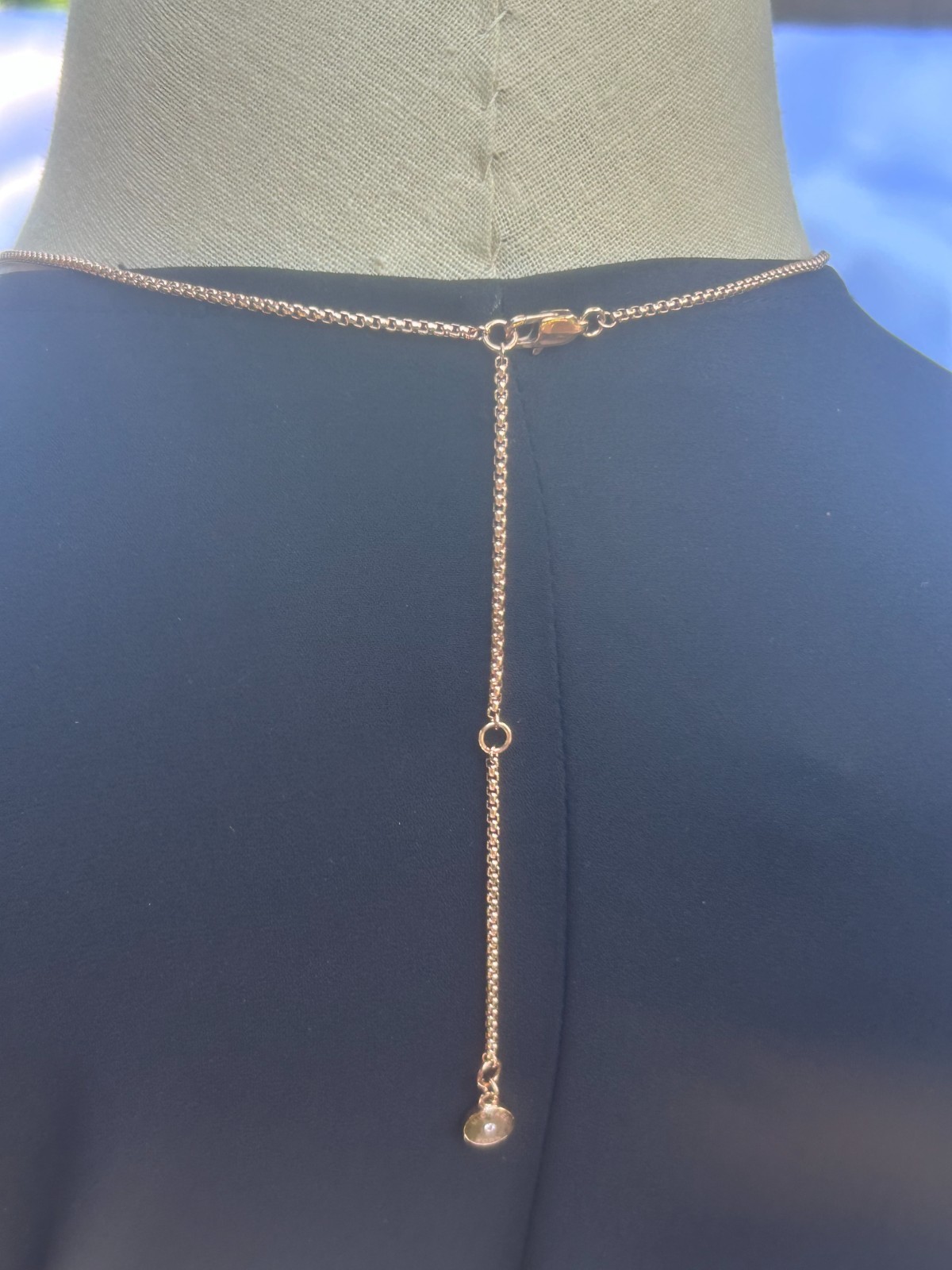 MICHEL KORS Iconic Links Rose Gold Long Pendant Necklace Pave Crystal MKJ6964791