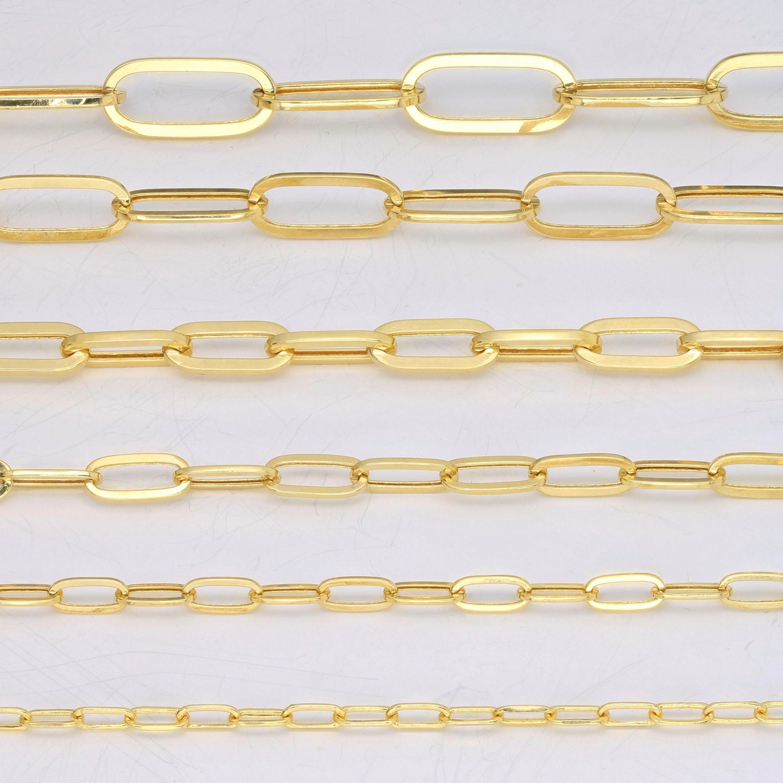 10k Yellow Gold Paperclip 2mm-7mm Chain Cable Rolo Necklace Mens Womens 16″-24″