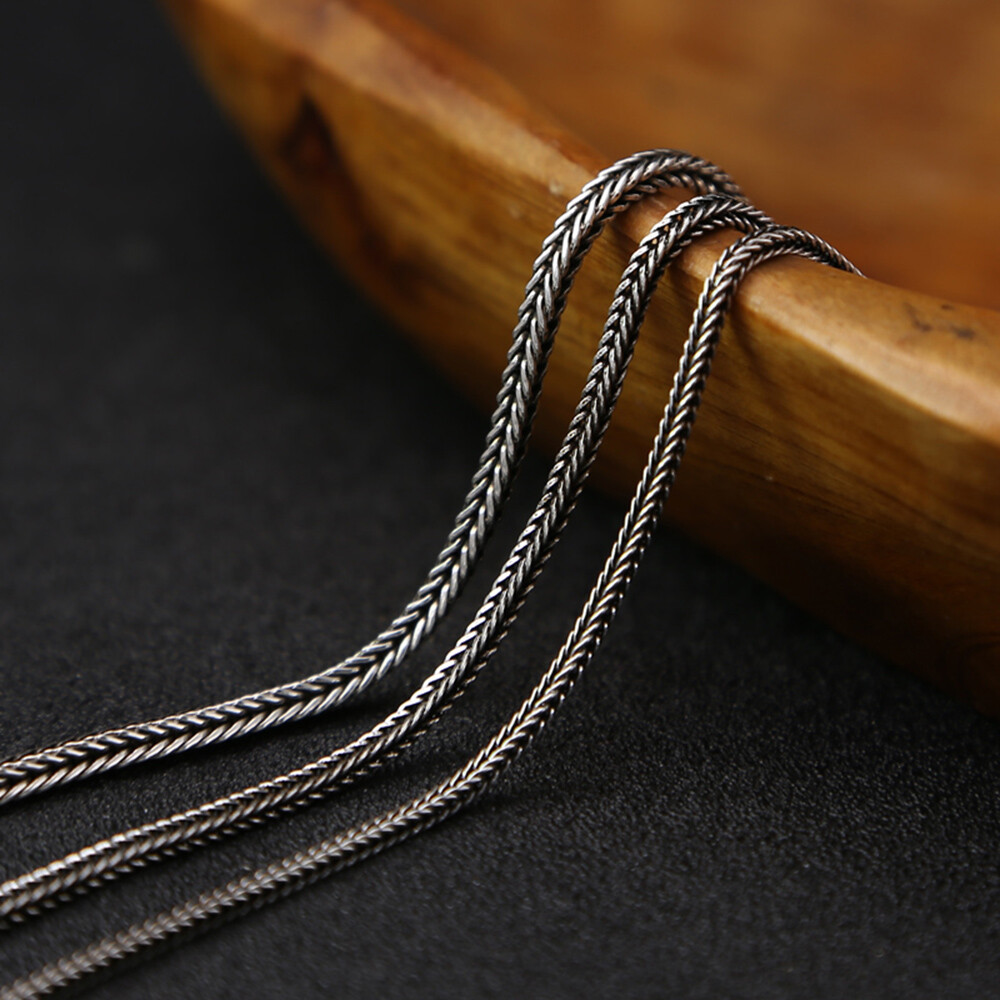 Real 925 Sterling Silver Necklace Wheat Link Chain 1.5mm 2mm 2.8mm 17.7″ – 29.5″