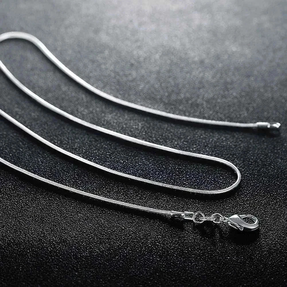 10PCS wholesale 925 sterling solid silver 1MM 16-30inch snake chain necklace