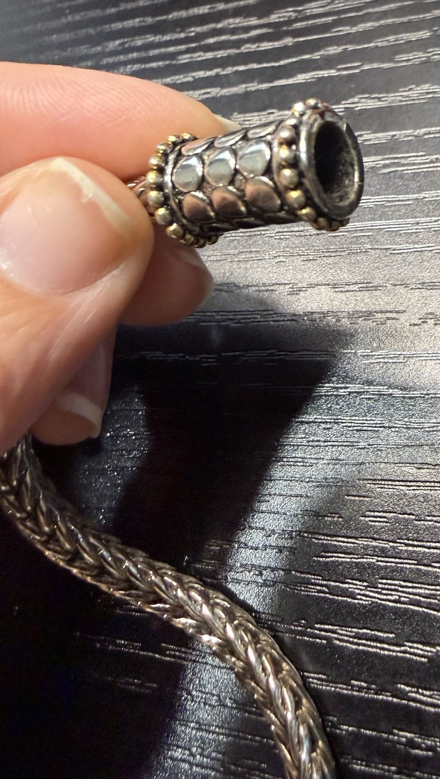 Silver Metal Foxtail Chain Necklace Magnetic Closure Clasp Thick 17″ Jewelry