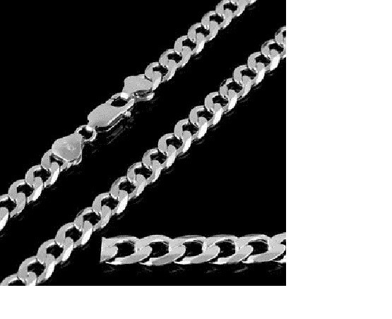 925 SILVER sterling 4mm CUBAN CURB chain 20″ necklace men female male FREE BOX