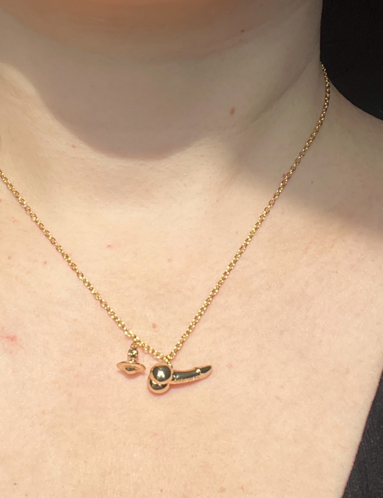 Vivienne Westwood tiny penis cock orb necklace 46 cm length