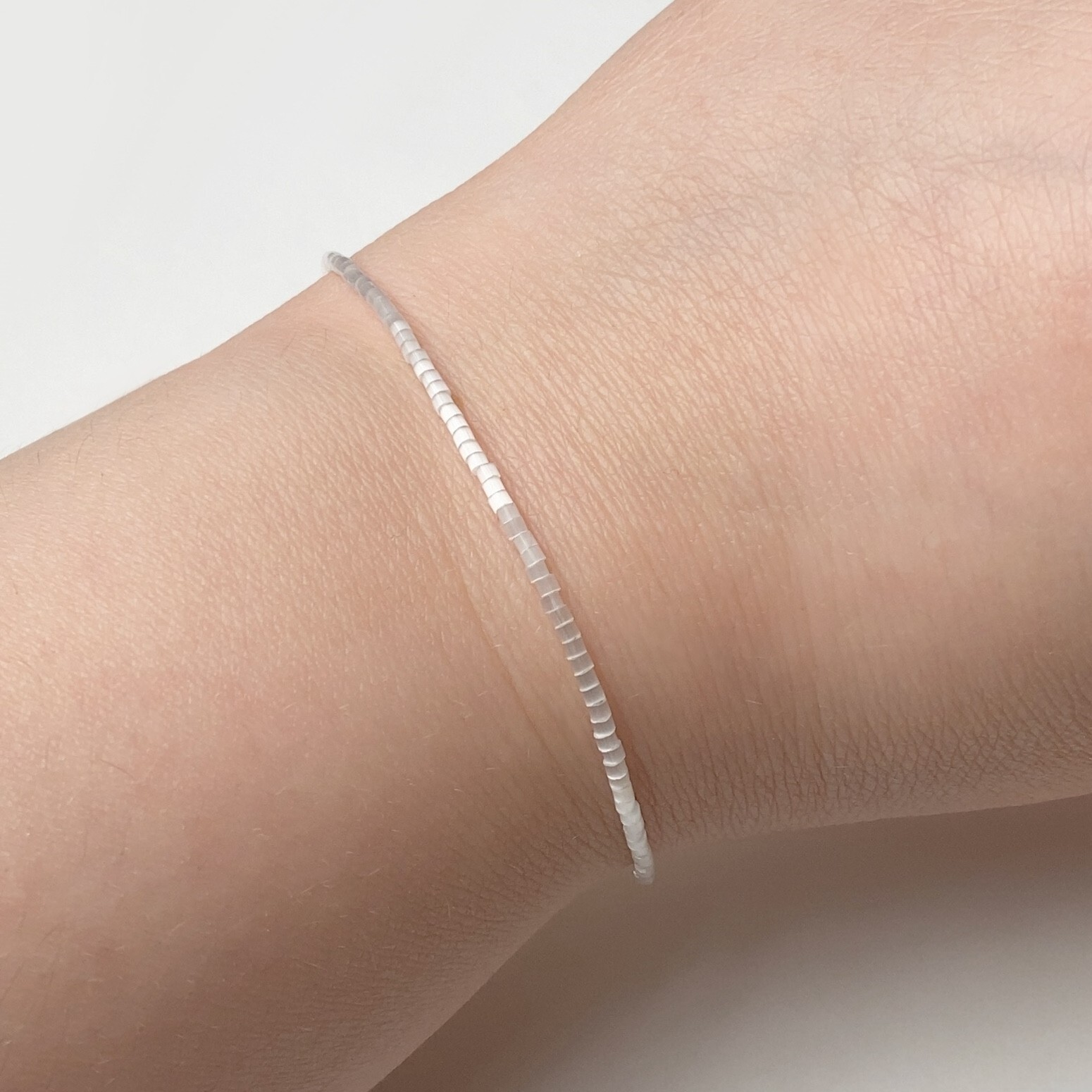 Miyuki Delica Silk Satin Crystal beaded Bracelet. Minimalist Bracelet
