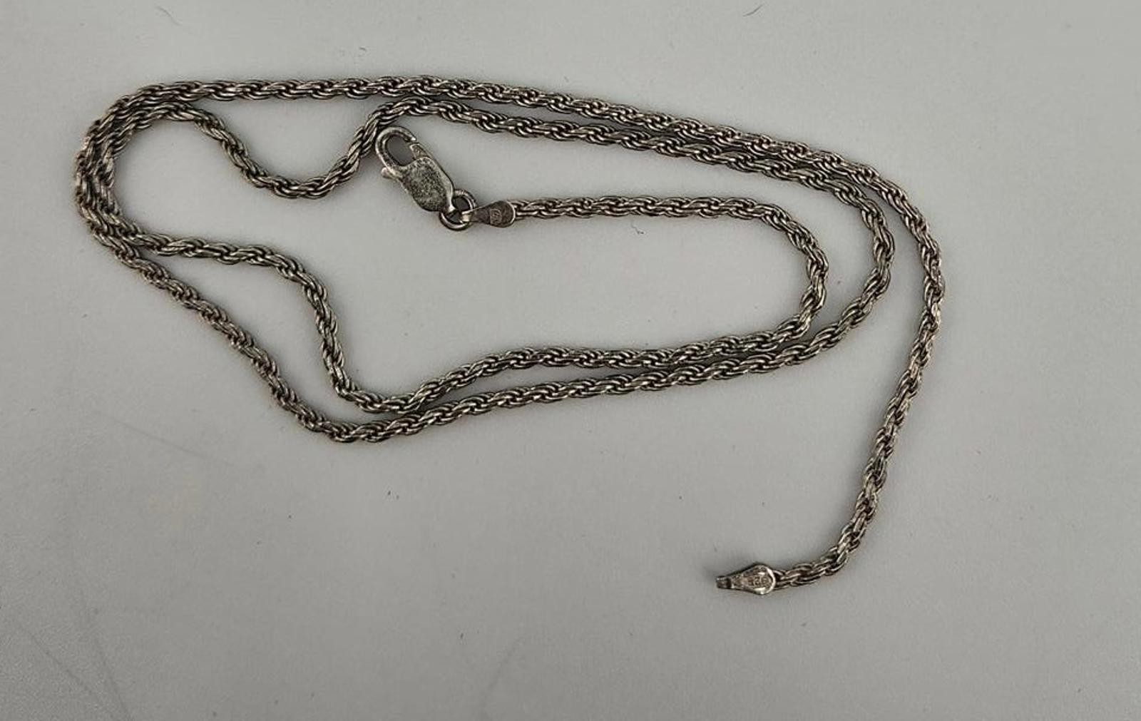20in Sterling Silver 2.2mm Rope Necklace Chain