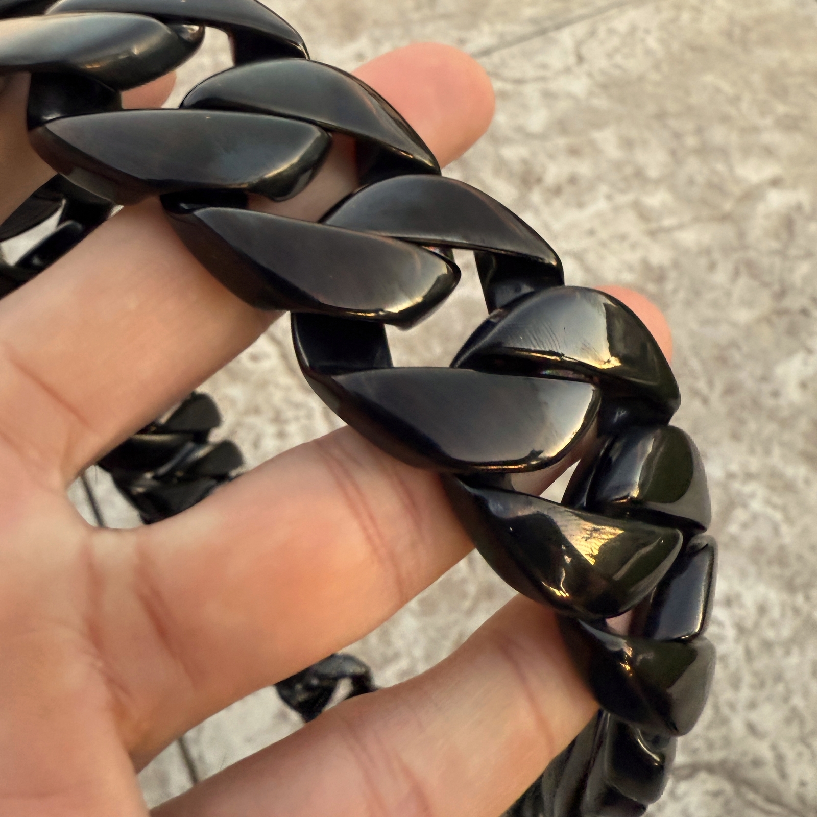Men’s Huge Black Chain Cuban Link Stainless Steel Necklace 30MM Thick 24″-28″
