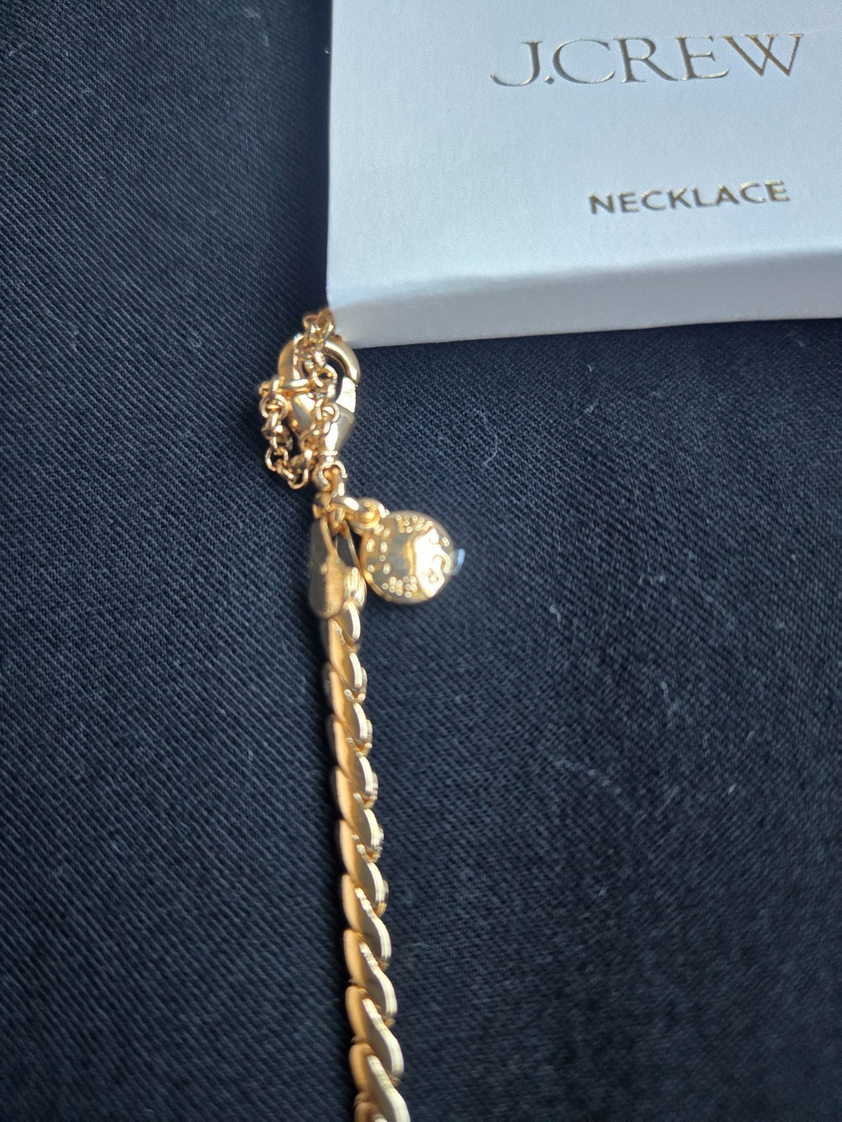 J.CREW Puffy Gold Plated Heart Pendant Necklace, Retails $49.50 NWT!