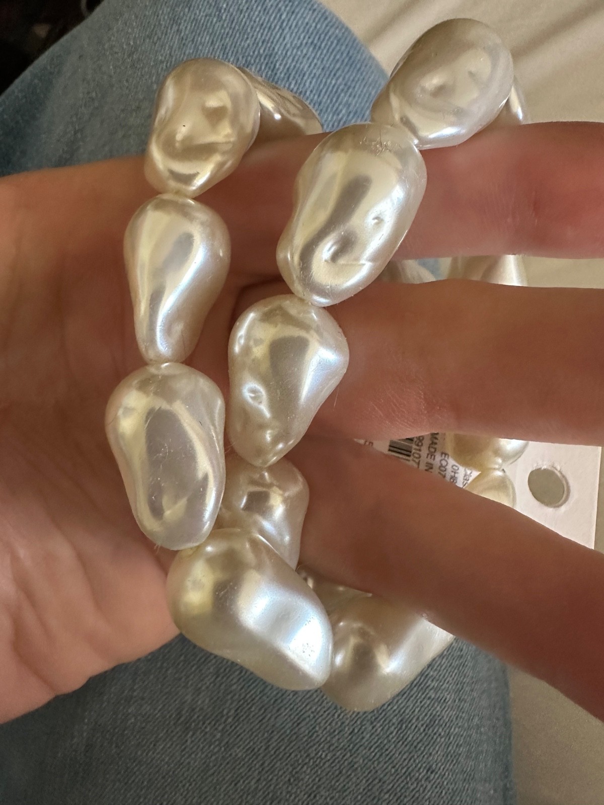 NWT J.Crew Large Baroque Pearl-Effect Statement Necklace Chocker adjustable