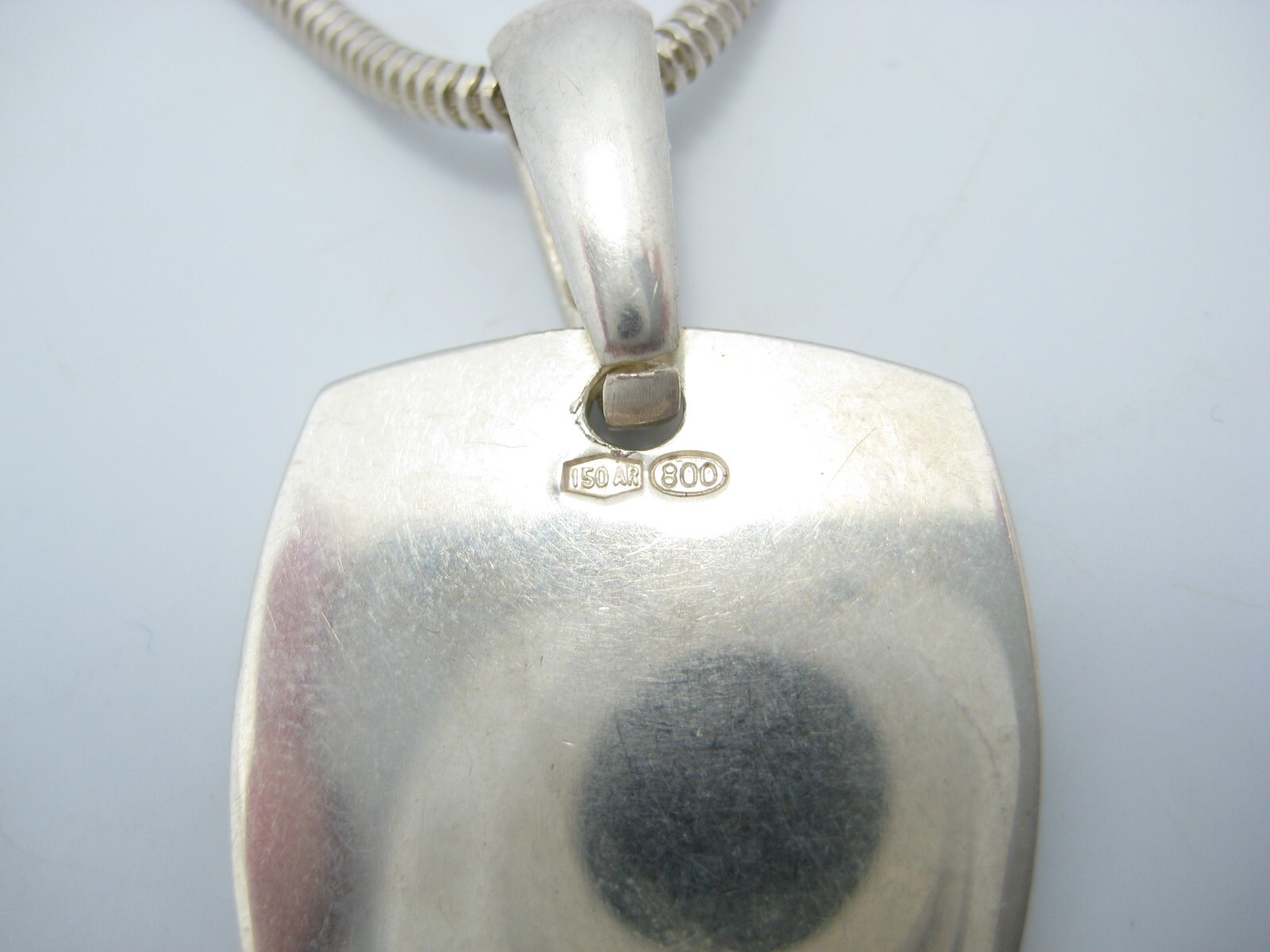 150 AR 800 Silver 2.2mm Snake Lady Figure Pendant Chain Link Necklace 16″