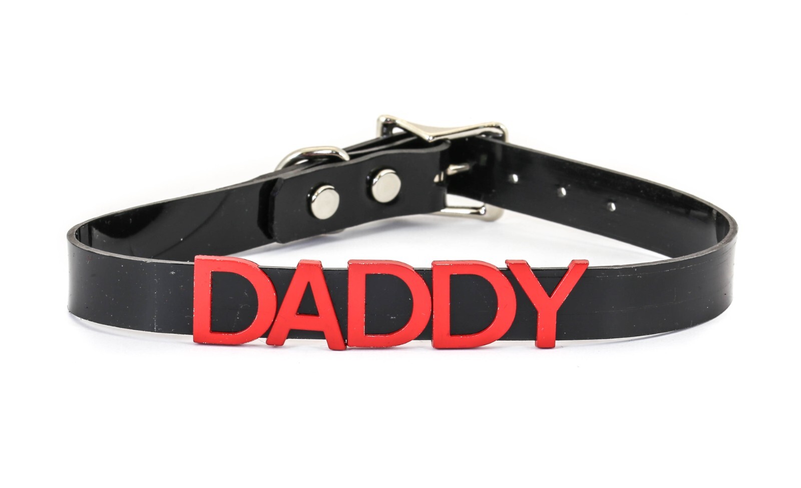 Black Vinyl Slave Name PVC Red Bdsm-Choker-Slut-Collar-Choker-Adult-Kinky