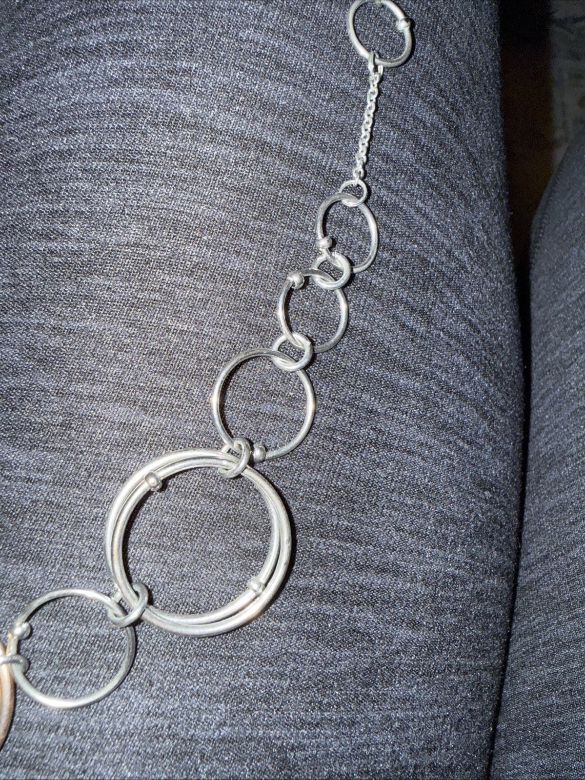 Silver Necklace With Hoops