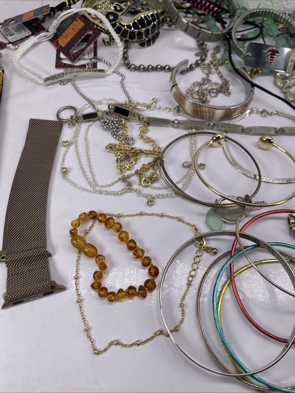 Vintage Lot of 50+ Assorted Bracelets Various Colors, Styles, Materials Women’s