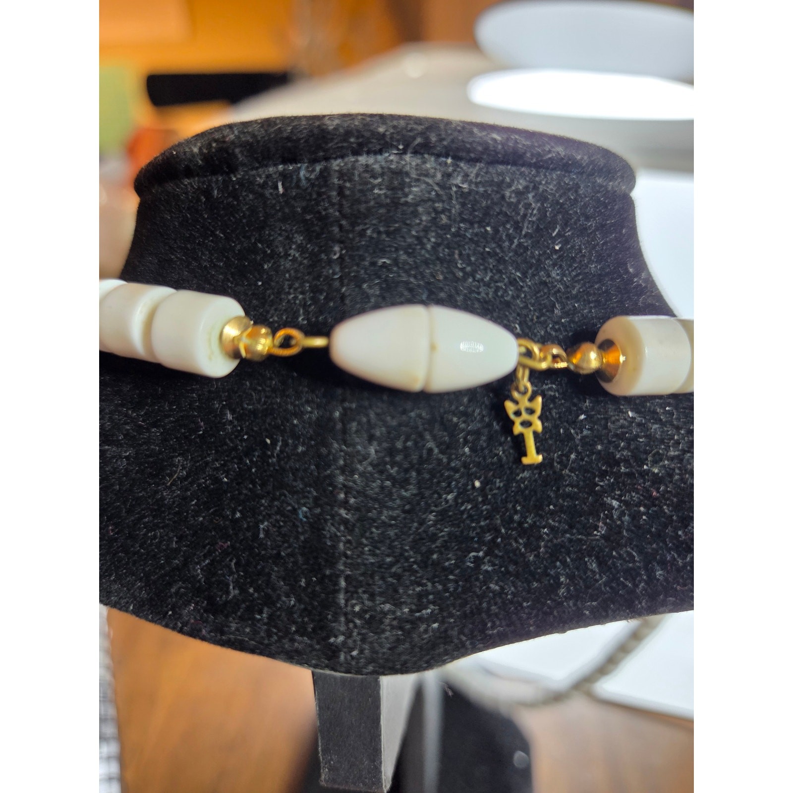 Crown Trifari White and Gold Necklace