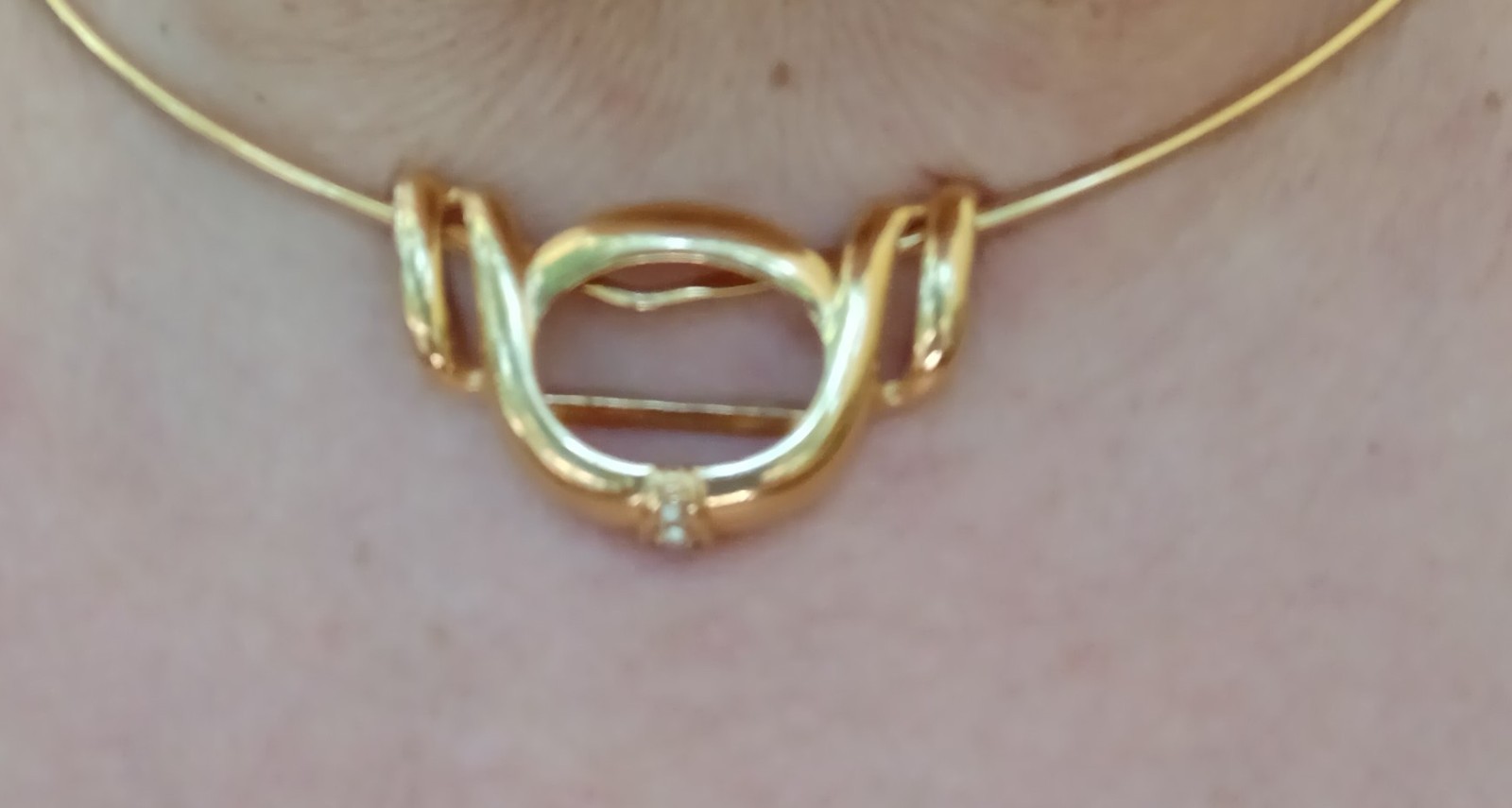 WOMEN’S WRAP AROUND CHOKER GOLD PLATED NECKLACE 16″ VINTAGE