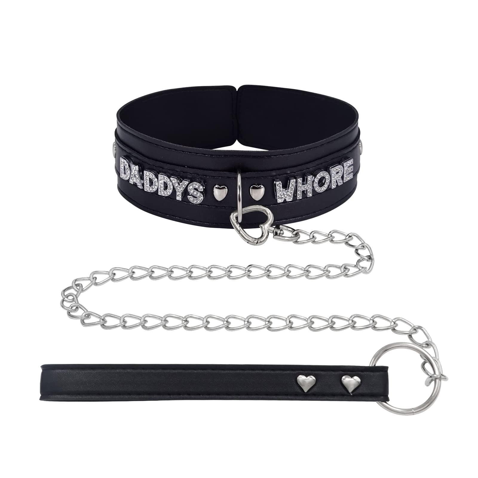 paloli Black Leather Choker Collar for Women Punk Leash Neck Choker Necklace …