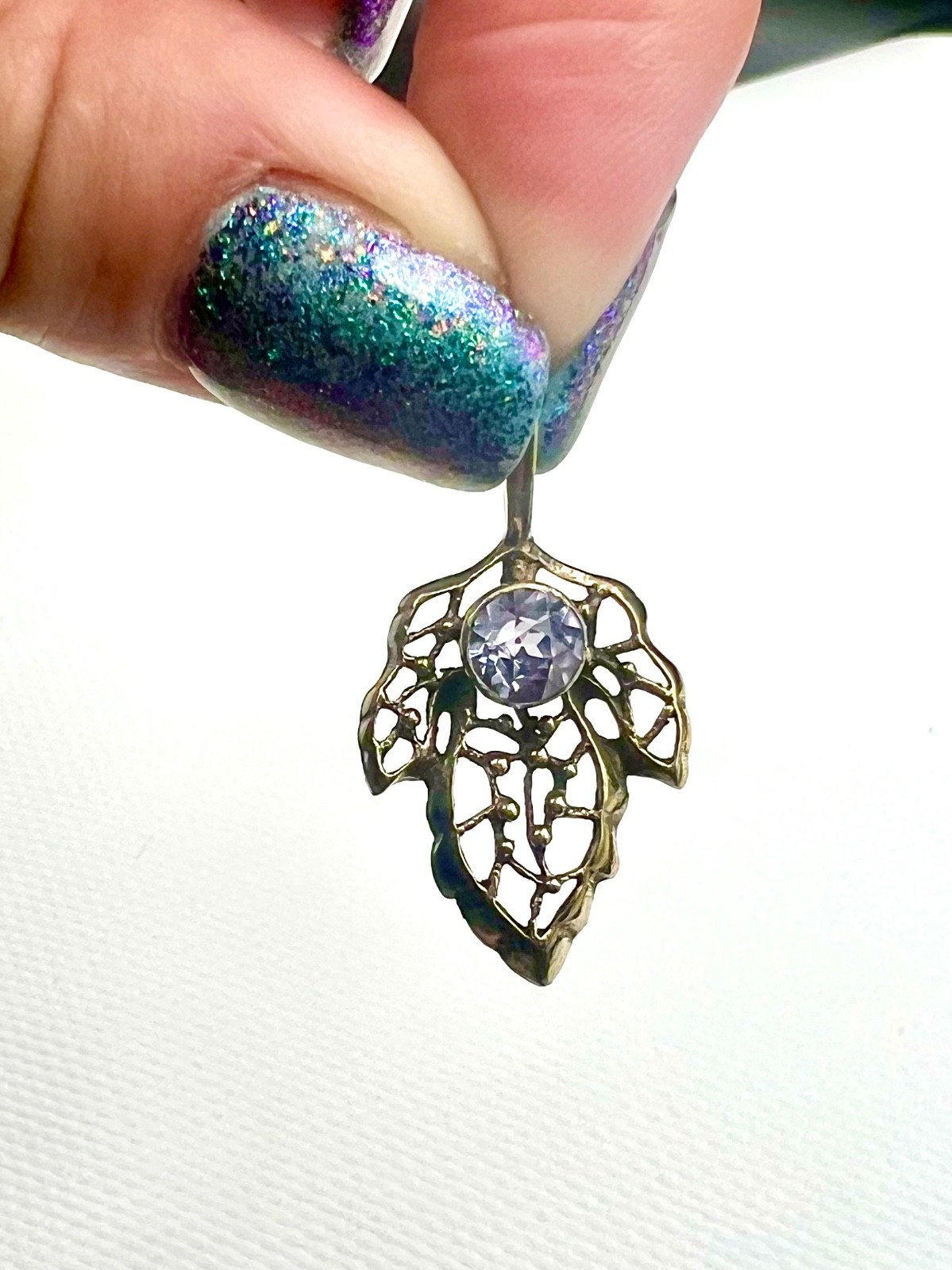 Antique pendant 1970s stone Alexandrite Silver 875 collectible model old
