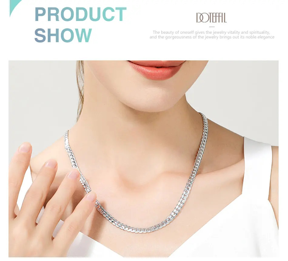 Gold Silver Tone 8-24in Side Chain Necklace Women Mens Fashion Statement Jewelry