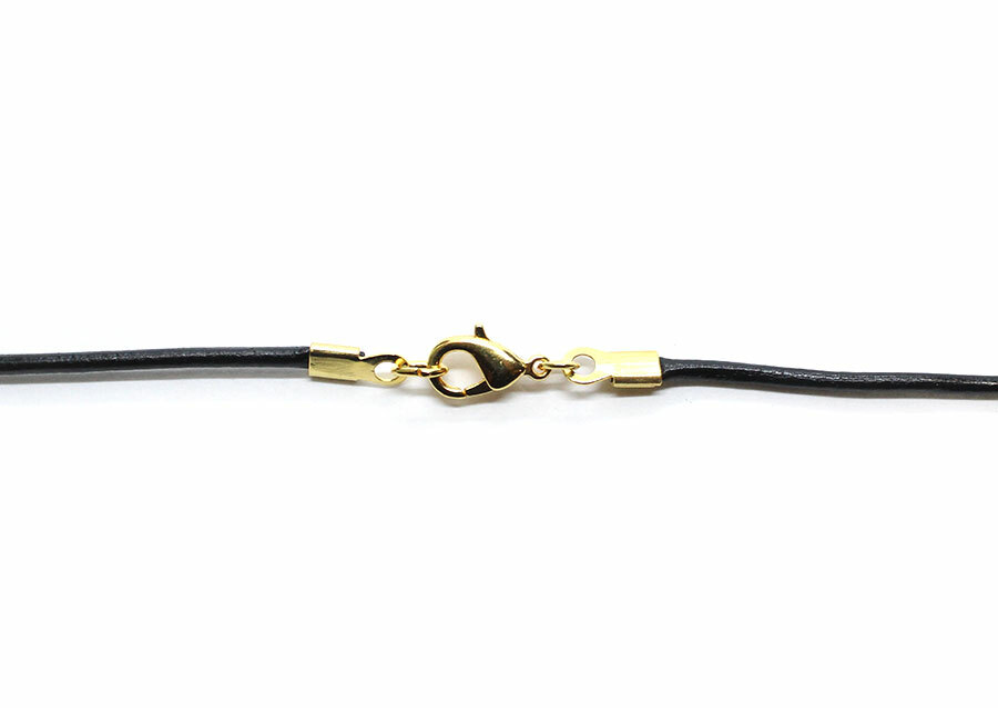 Black Leather Cord Necklace Silver/Gold Clasp 16″ 18″ 20″ 22″ 24″ 26″ 28″ 30″