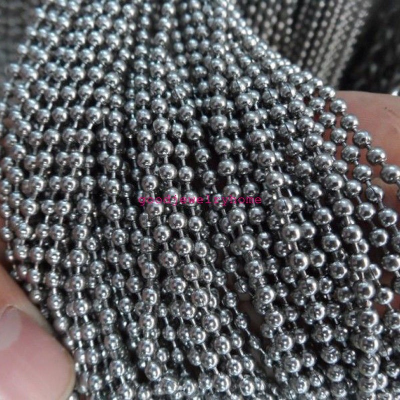 1.5mm-12mm 16-40″ Women’s Me’s 316L Stainless Steel Ball Chain Necklace Jewelry