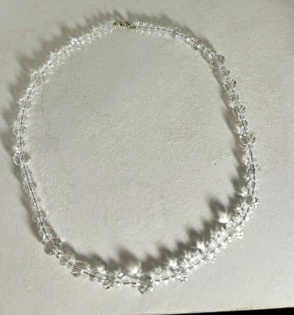 Clear Crystal Beaded Necklace Round Beads Ball/Bead Chain Beauty Theme