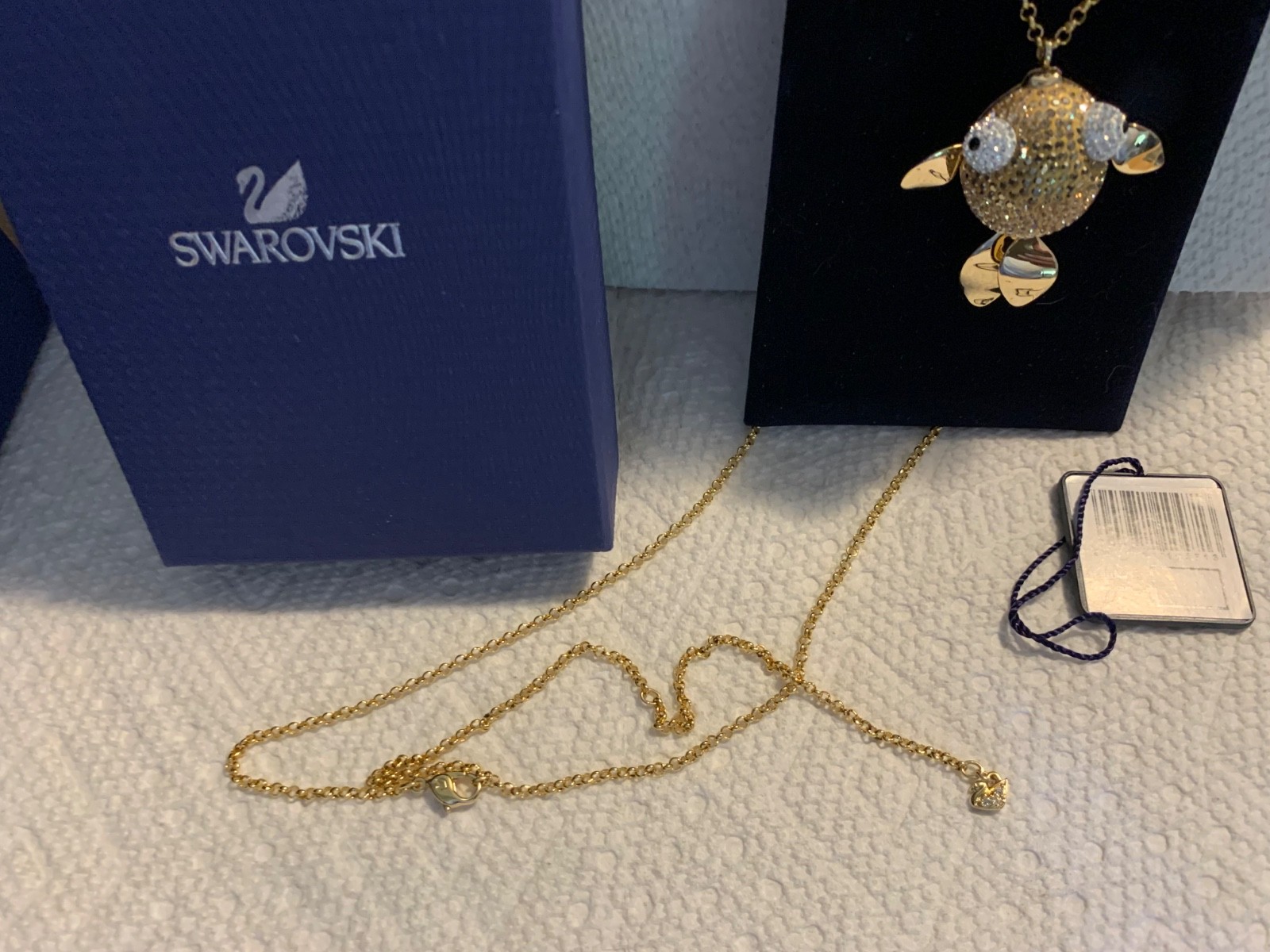Swarovski Lychee-Goldfish Pendant Long/Large 3D Moving Tail Fins Crystal 1110471