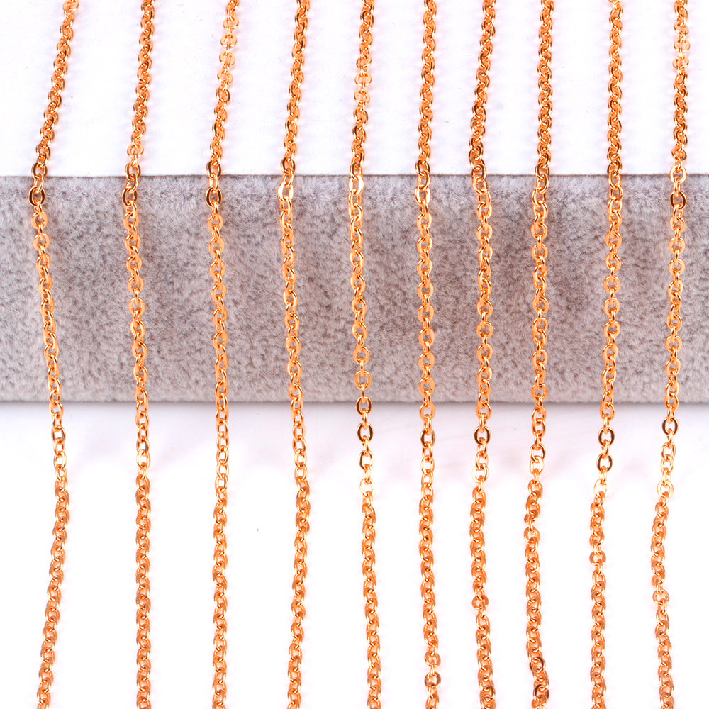 10pcs/lot 1.5/2/2.5/3.2mm Stainless Steel Oval Cross Chain Necklaces Wholesale