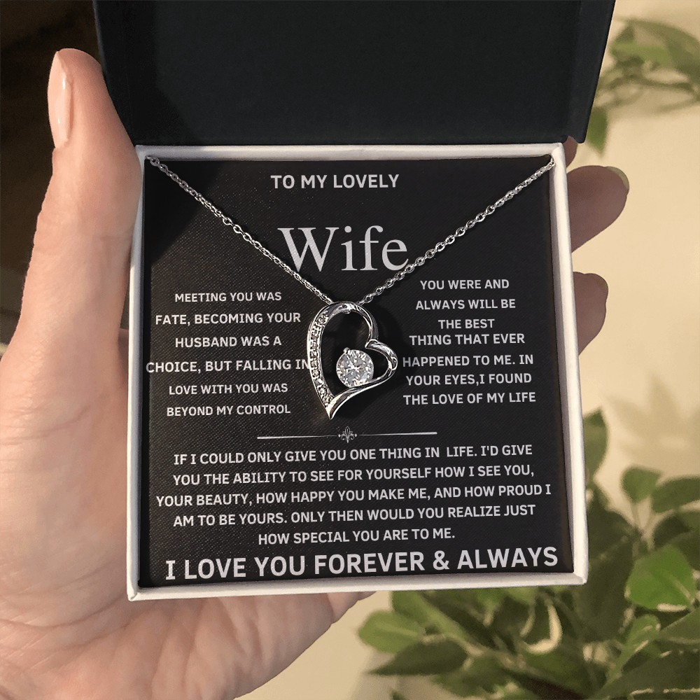 Necklace Gift for Wife Fiancée Valentine Birthday Anniversary.Gold necklace