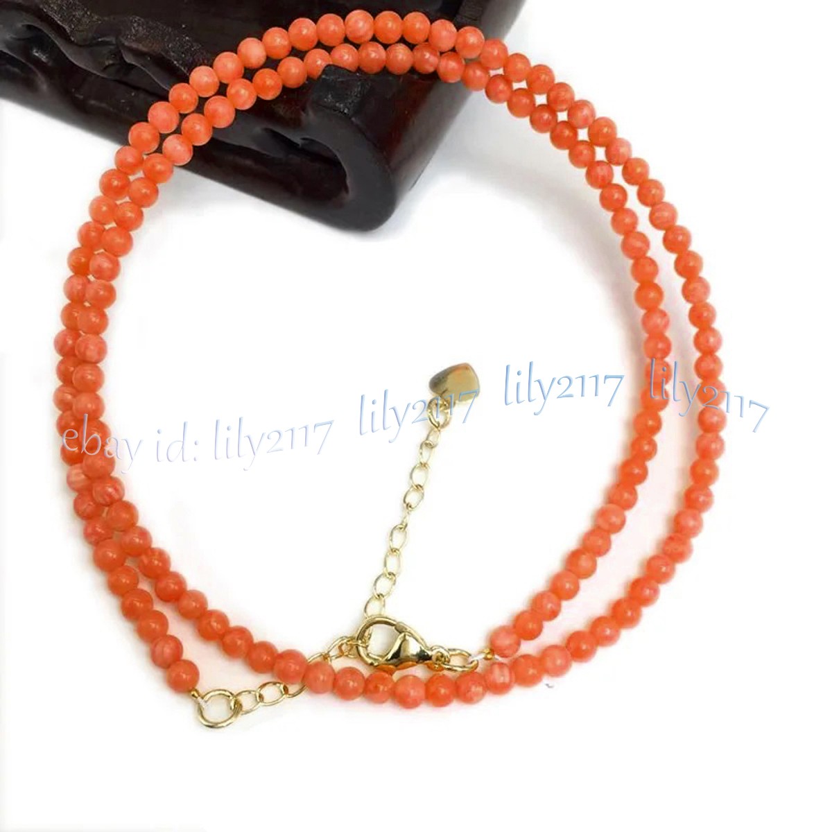 Small 4mm Natural Coral Round Gemstone Smooth Beads Necklace Jewelry 14-26 inch